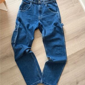 Stan Ray Carpenter Painter Jeans 29 Blue with White Stitching